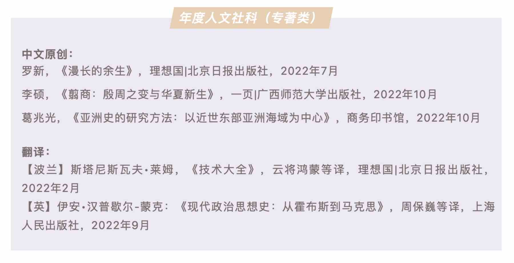 “思南书单·2022”公布:从这里阅读无限的世界-6 “思南书单·2022”公布:从这里阅读无限的世界