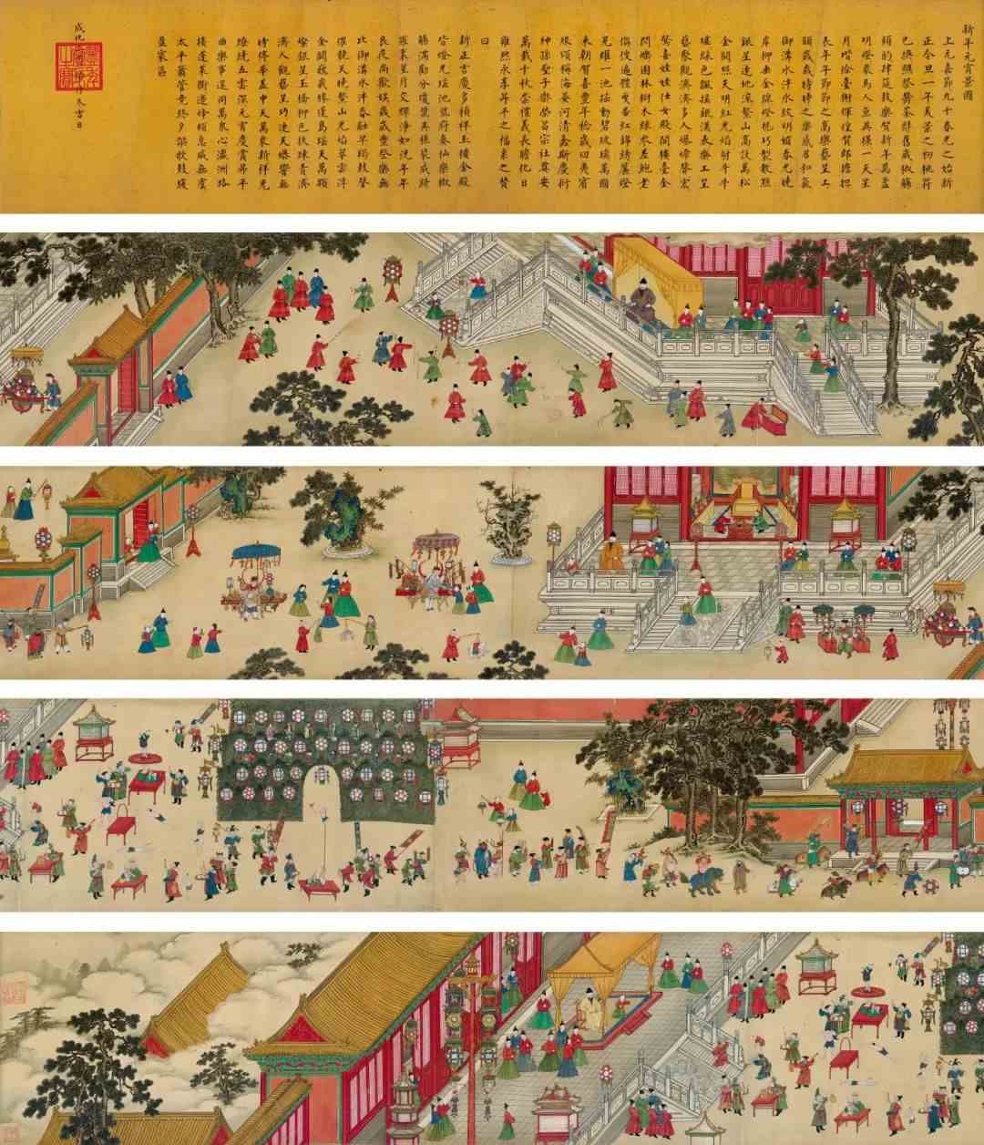 古画中的元宵：赏花灯、放烟花、观歌舞百戏-1