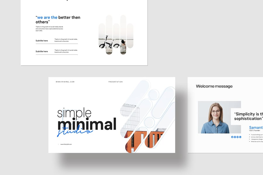 蓝色极简主义PPT模板