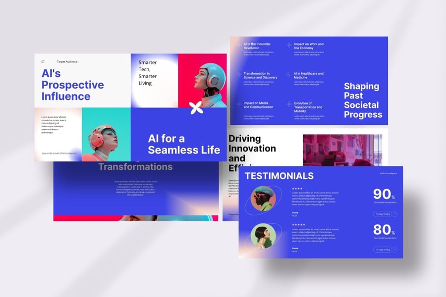 最新热门技术AI与人工智能主题PPT素材包-3