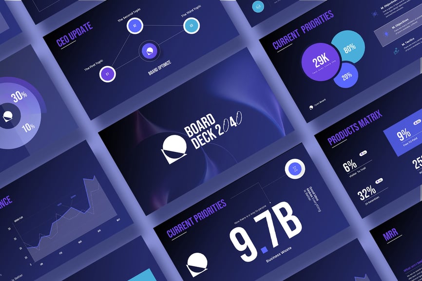 深色科技感十足的关键指标视觉PPT模板素材包-1