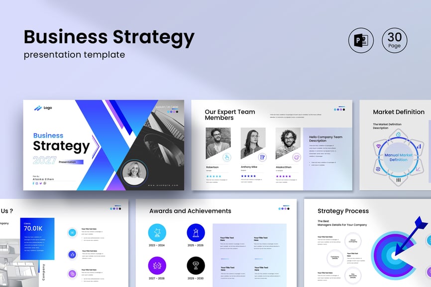 30个业务策略演示模板PPT模板素材-1 30个业务策略演示模板PPT模板素材-1