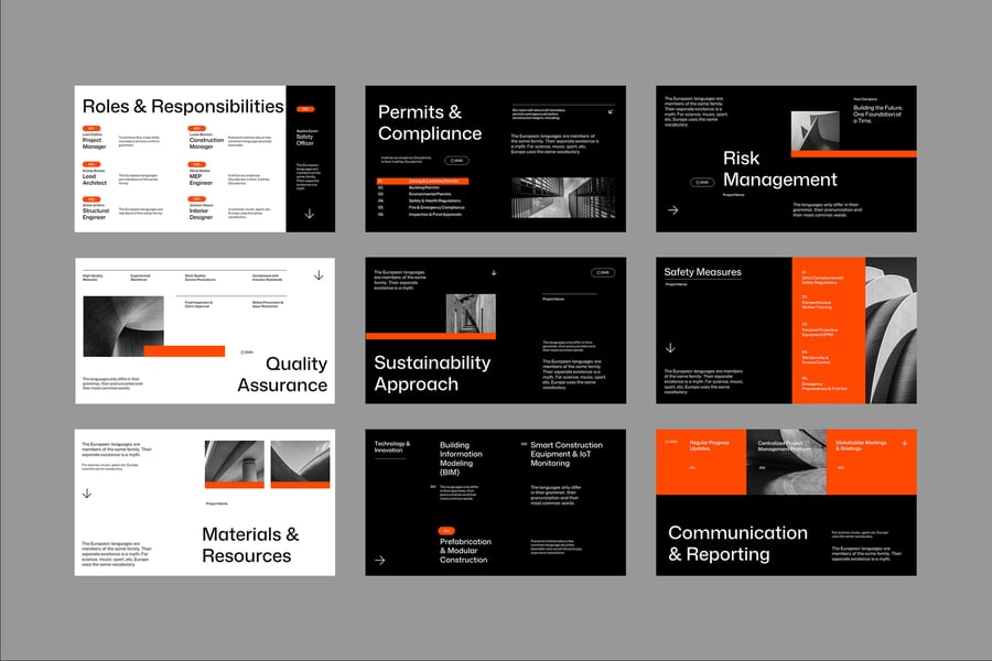 橙色极简主义建筑项目提案PPT模板 (PPT,PPTX)-3