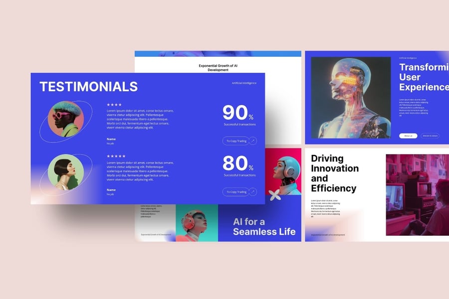 最新热门技术AI与人工智能主题PPT素材包-2