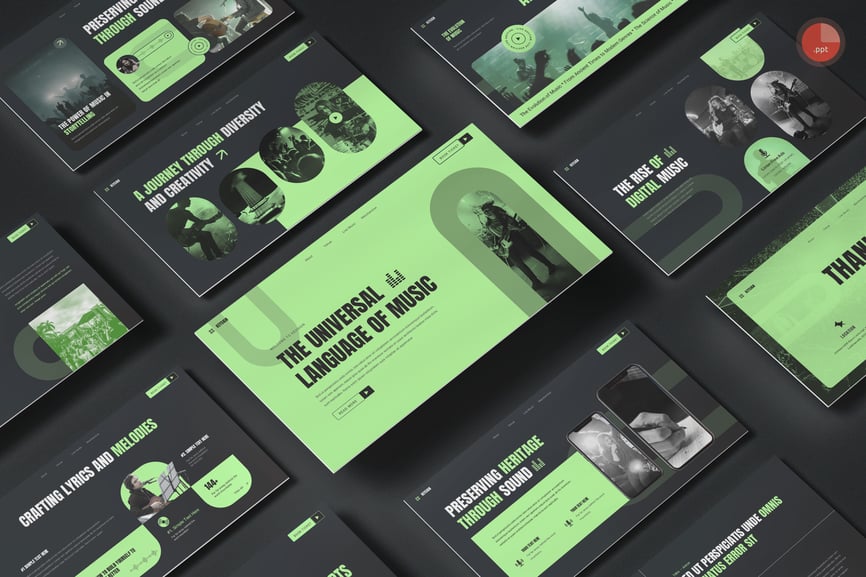 音乐和与活动主题PPT模板素材-1