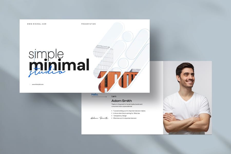 蓝色极简主义PPT模板