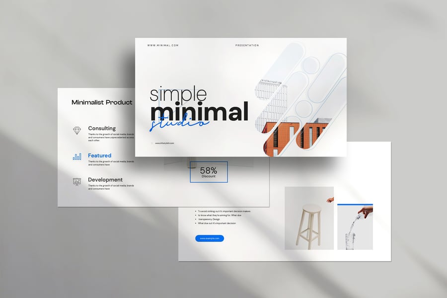 蓝色极简主义PPT模板