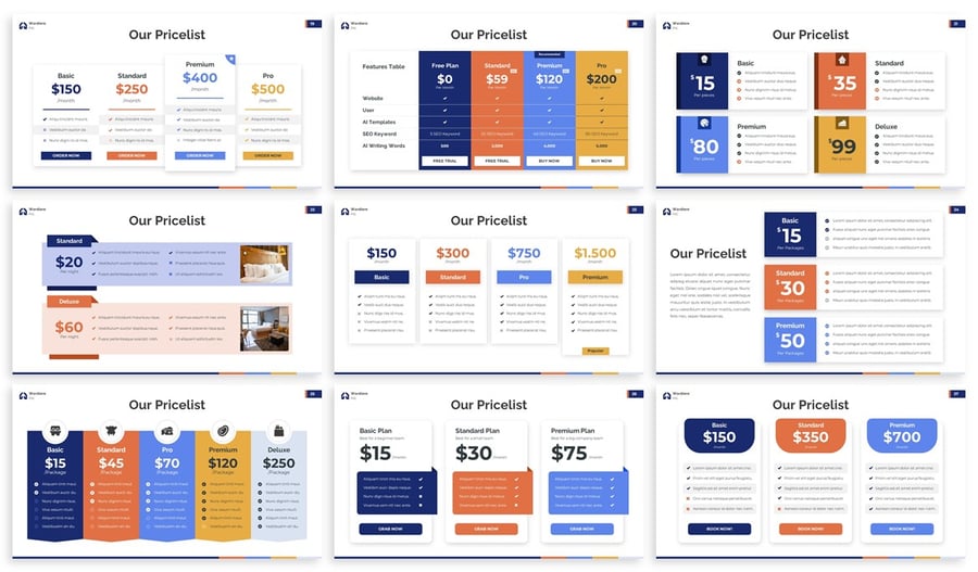 信息图报价表PPT模板素材包-2