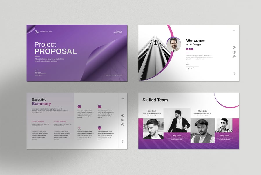 优雅的项目建议介绍PPT模板素材包-3