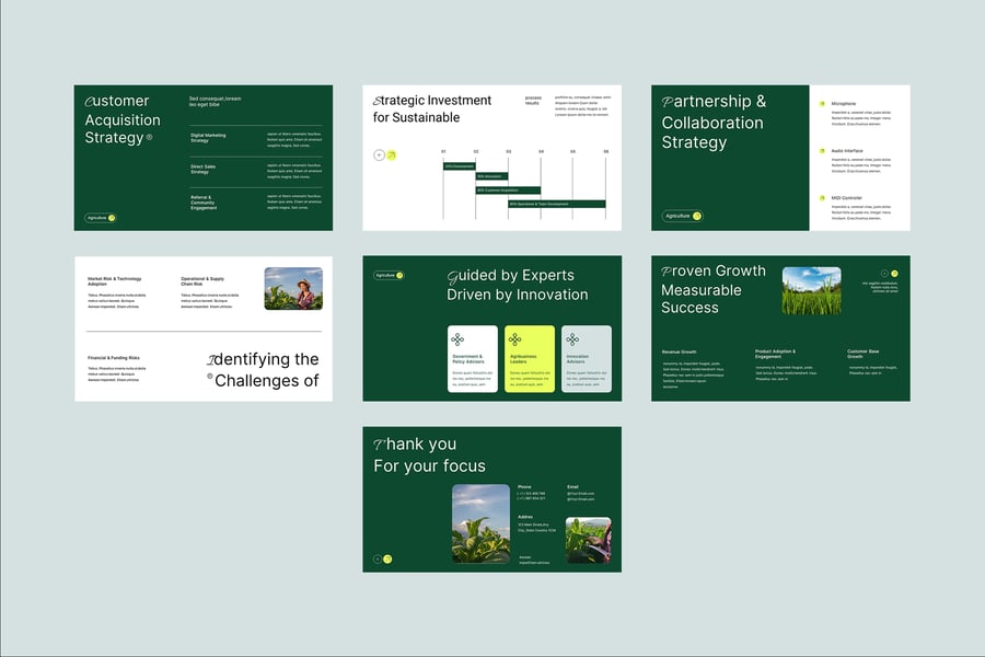 绿白色现代农业俯仰甲板PPT模板 (PPT,PPTX)-4